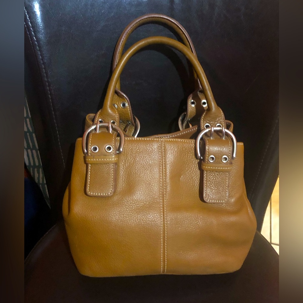 EUC TIGNANELLO SMAL LEATHER SATCHEL COGNAC BAG